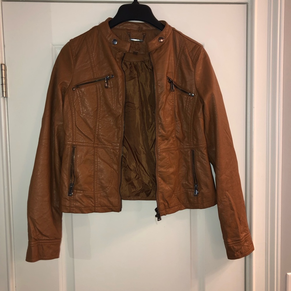 Brown Faux Leather Jacket